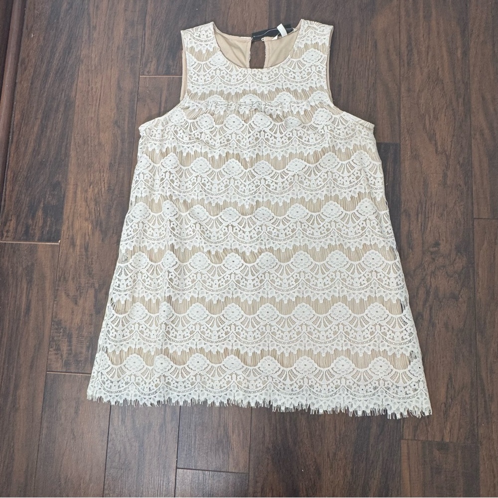 Speechless Nude/Ivory Lace A-Line Dress XXL, Keyhole Back, Cocktail, Party